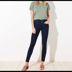 NWT • LOFT MID-RISE ANKLE ZIP SKINNY JEANS